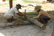 Cutting Wood for Fuel to Fire the Bricks