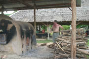 Heavy logs/small kiln opening