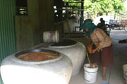 Vats of palm sugar
